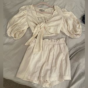 Urban Outfitters Two Piece Cropped Shorts Set